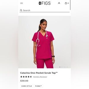 FIGS scrubs in Ultra Rose